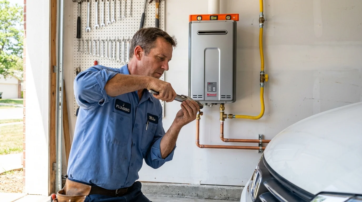 Tankless water heater installation by a Johns Plumbing LLC plumber in Northport